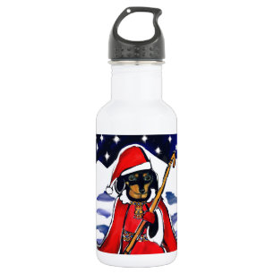 SANTA DACHSHUND WATER BOTTLE
