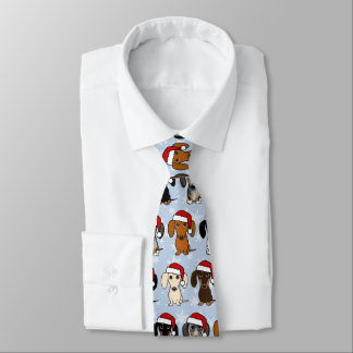 Santa Dachshunds Cute Wiener Dogs Christmas Neck Tie