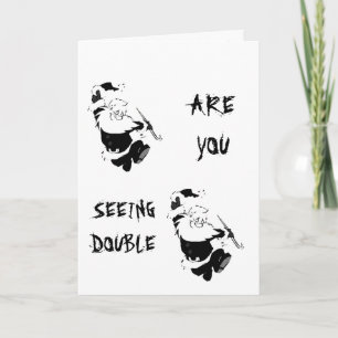 SANTA DANCES FOR SOME REASON? SEEING DOUBLE? HUMOR HOLIDAY CARD