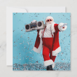Santa dancing  Flat Holiday Card