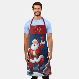 Santa Dancing On The Rooftops | Dad Blue And Red