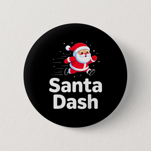 Santa Dash Christmas Running Runner Costume Xmas 5 Button (Front)