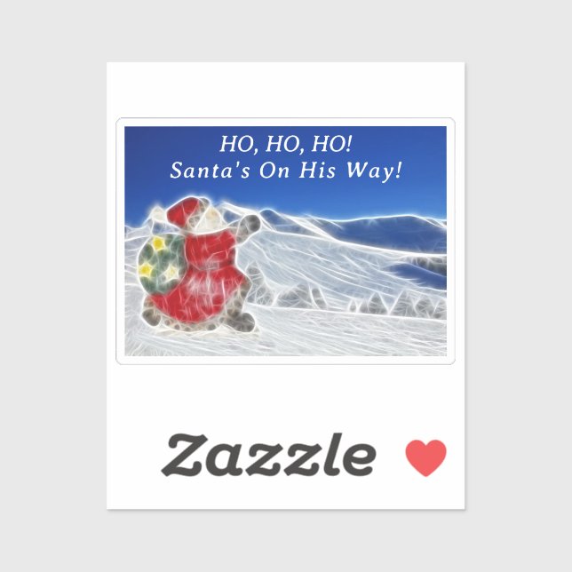 Santa, Dashing Thru The Snow Christmas Sticker (Sheet)