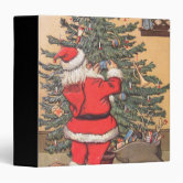 Vintage St Nick Santa Claus Christmas 3 Ring Binder