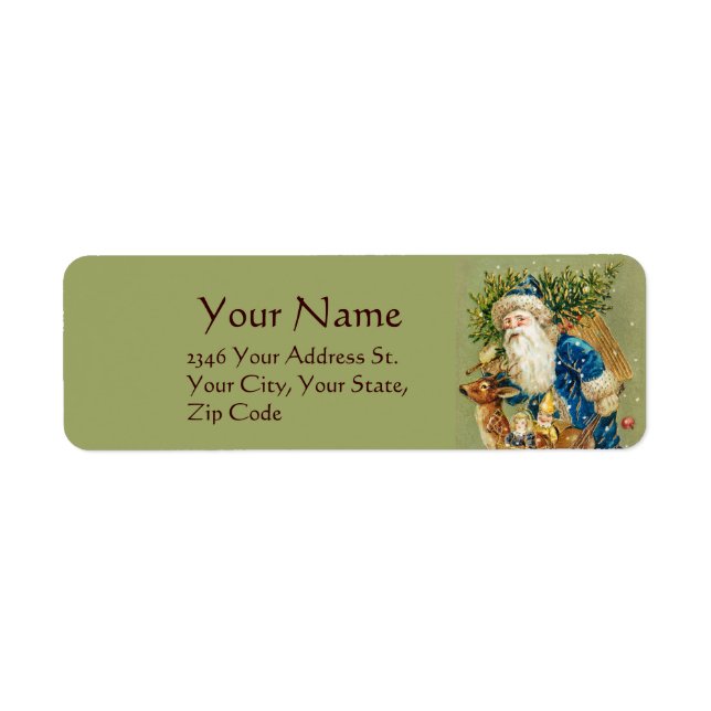 SANTA,DEER ,CHRISTMAS GIFTS IN WINTER SNOW Green Label (Front)