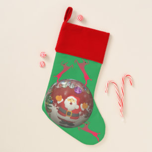 Santa & Deer Christmas Stocking Paper