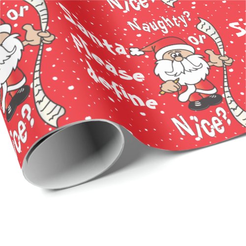 Santa Define Naughty or Nice  Christmas Wrapping Paper