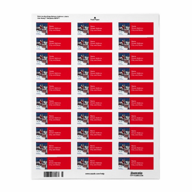 Santa delivering books on Christmas Eve Label (Full Sheet)