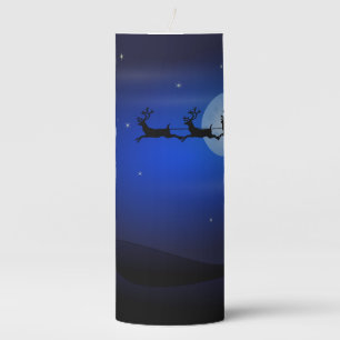 Santa Delivering Presents Christmas Pillar Candle
