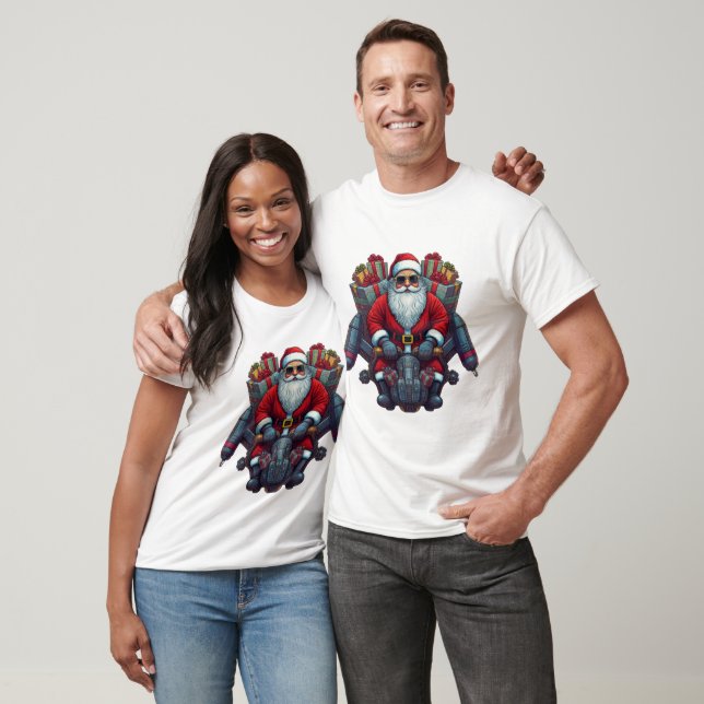 SANTA DELIVERING PRESENTS ON A JETPACK T-Shirt (Unisex)