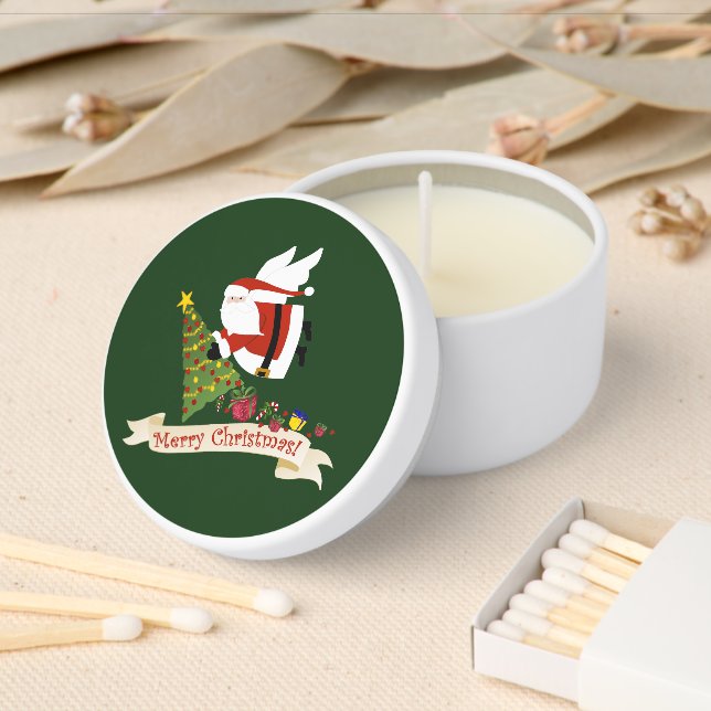 Santa Delivers A Merry Christmas Mini Candle Favors (Insitu)