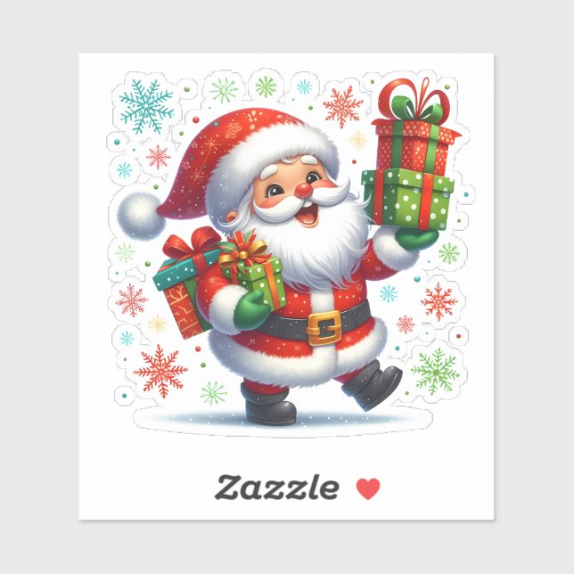 Santa Delivers Colorful Gifts This Winter Sticker (Sheet)
