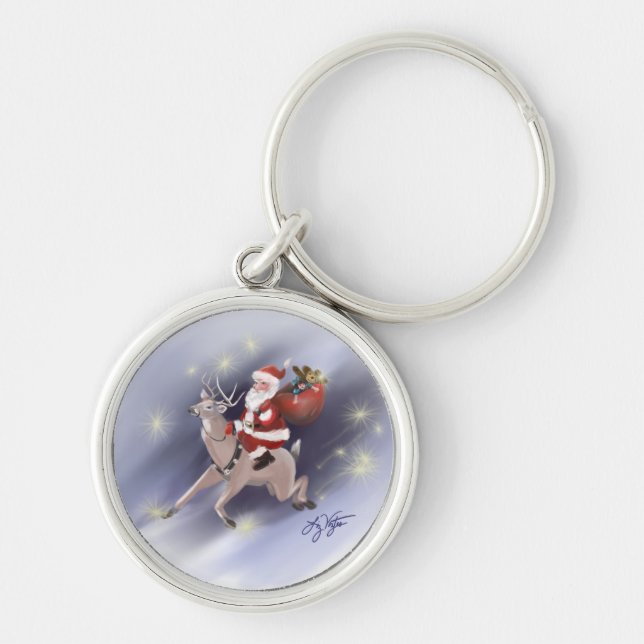 Santa Delivers Key Chain (Front)