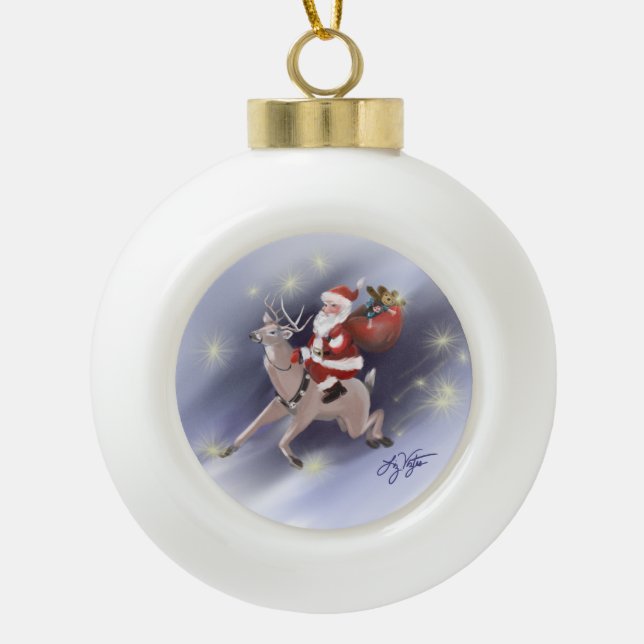 Santa Delivers Ornament (Front)