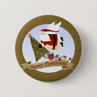 Santa Delivers Pinback Button