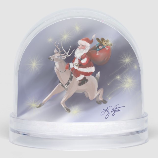 Santa Delivers Snow Globe (Front)