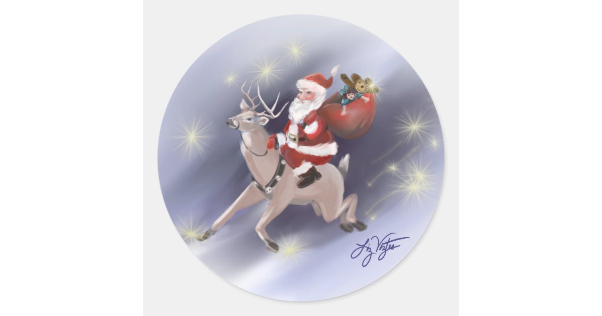 Santa Delivers Sticker | Zazzle