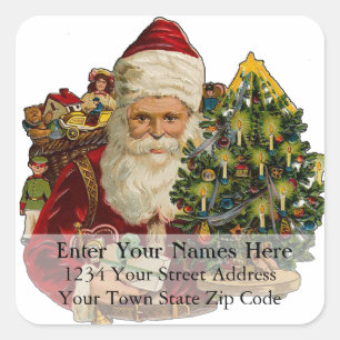 Santa Delivers Vintage Christmas Address Label