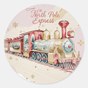 Santa Delivery Sticker Pastel Pink & Gold Stars