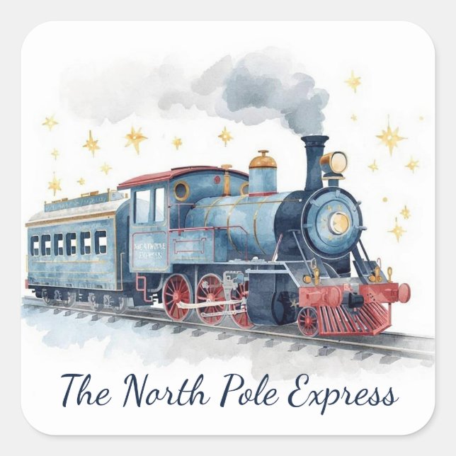 Santa Delivery Stickers for Boys | Blue & Gold (Front)