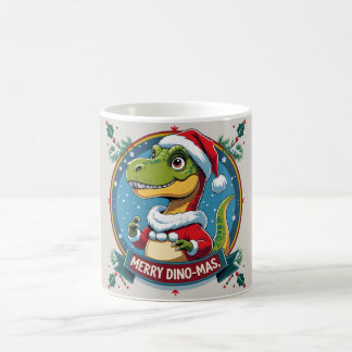 Santa Dinosaur Christmas Funny “Merry Dino-Mas” Coffee Mug