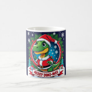 Santa Dinosaur Christmas Funny “Merry Dino-Mas” Coffee Mug