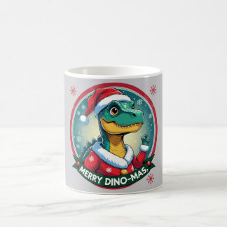 Santa Dinosaur Christmas Funny “Merry Dino-Mas” Coffee Mug