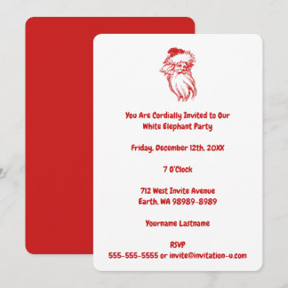 Santa Distressed Faux Letterpress Style Invitation