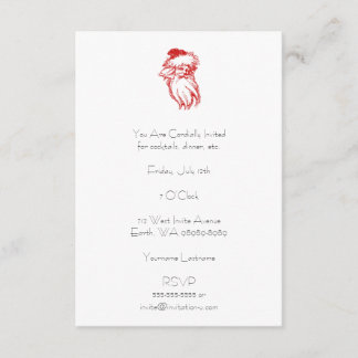 Santa Distressed Faux Letterpress Style Invitation