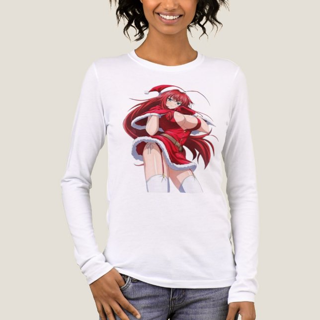 Santa Diva Anime Winter Outfit - T-Shirt Tri-Blend Shirt (Front)