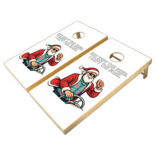 Santa Divorce Custody Humor Funny Holiday Xmas Cornhole Set