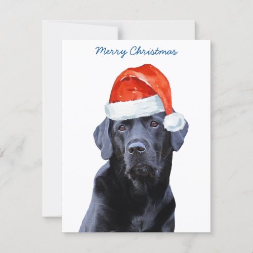 Santa Dog Black Labrador Retriever Holiday Card