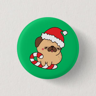 Santa Dog Button