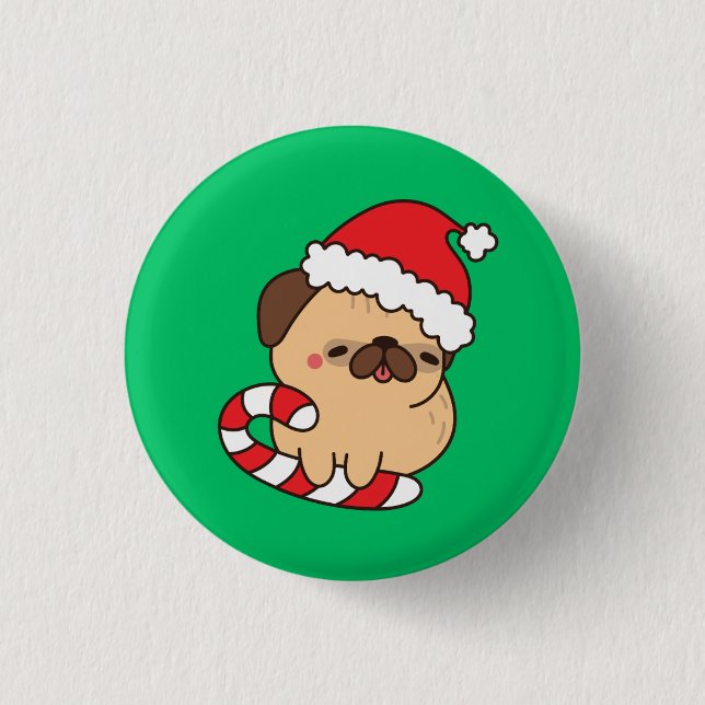 Santa Dog Button (Front)