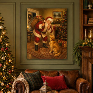 Santa & Dog Christmas Gallery Wrap 16x20