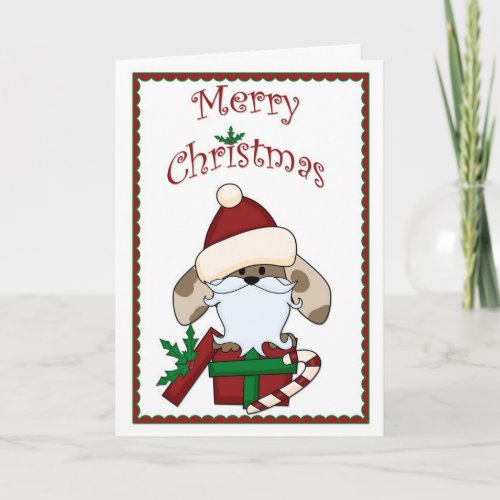 Santa Dog Christmas Greeting Card