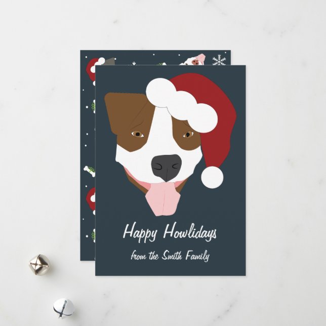 Santa Dog - Customizable Holiday Card (Front/Back In Situ)