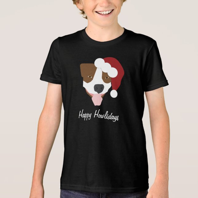 Santa Dog - Customizable Tri-Blend Shirt (Front)