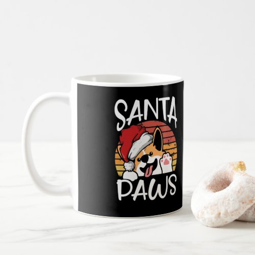 Santa Dog Paws Funny Christmas Pun Coffee Mug