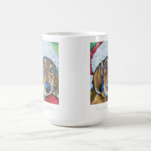 Santa Dog Peace, Love and Belly Rubs coffee mug