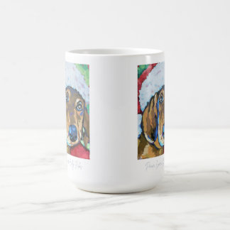 Santa Dog Peace, Love and Belly Rubs coffee mug
