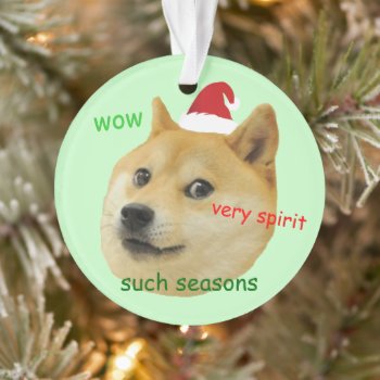 Santa Doge Funny Meme Ornament by RandomLife at Zazzle