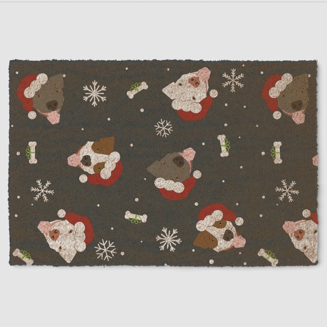 Santa Dogs Fiber Doormat (Front)