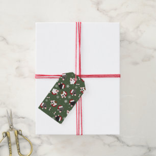Santa Dogs on Green Gift Tags