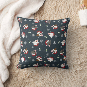 Santa Dogs Throw Pillow
