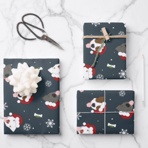 Santa Dogs Wrapping Paper Sheets