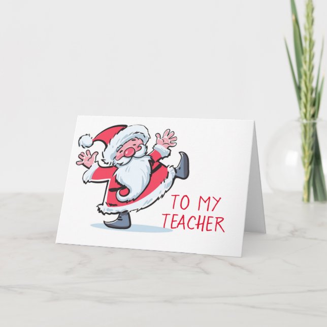 SANTA DOING HAPPY DANCE SEEIN "YOU" AT CHRISTMAS H HOLIDAY CARD (Front)