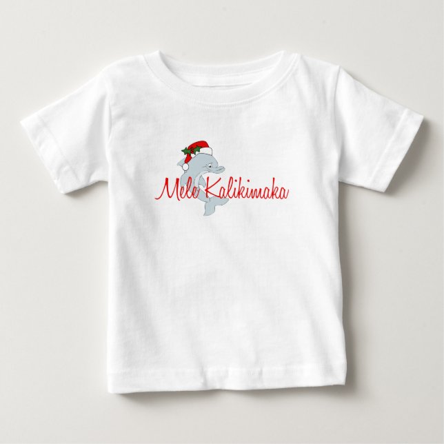 Santa dolphin Hawaiian Christmas Baby T-Shirt (Front)