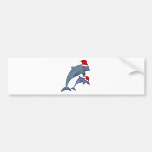 Santa Dolphins Bumper Sticker
