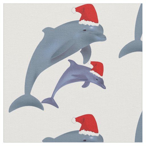 santa dolphins fabric